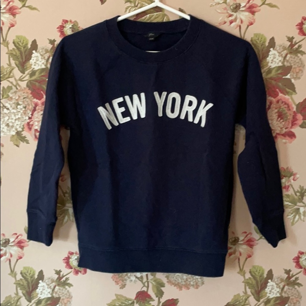 100% Cotton Navy 3/4 Sleeve New York Sweatshirt